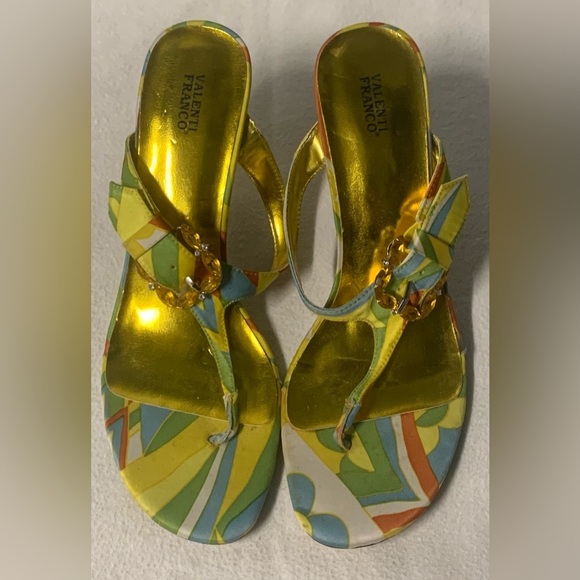 Valenti Franco Womens Nelly Jeweled Open Toe Multicolor Strappy Sandals Sz 8.5 M - Picture 11 of 11